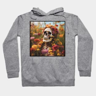 Creepy Skeleton Flower Cartoon Vintage Hoodie